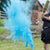 blue powder exploding cricket ball